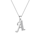 Letter Necklaces Initial Pendant Men Women Name Jewelry 925 Sterling Silver - Aurora Tears Jewelry